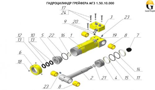 Гидроцилиндр грейфера, арт. МГЗ 1.50.10.000